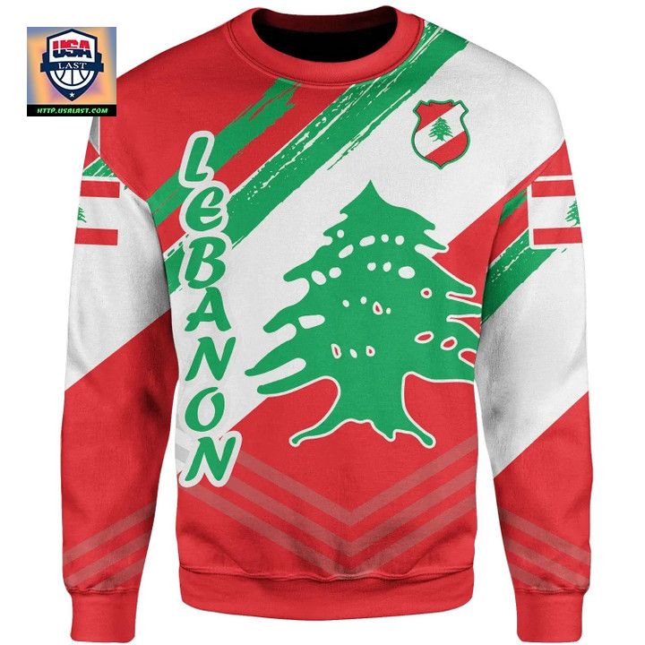 Lebanon Personalised Sweater Lebanon Flag Polygon Style Bn1524