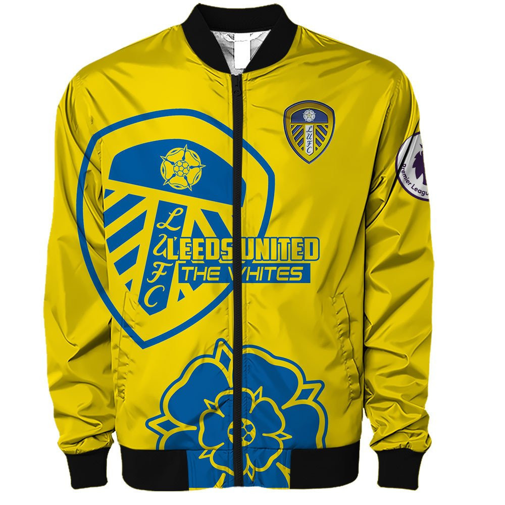 Leeds United Yellow Bomber Jacket | Streetwear Jacket for Men & Women | Fan Gift