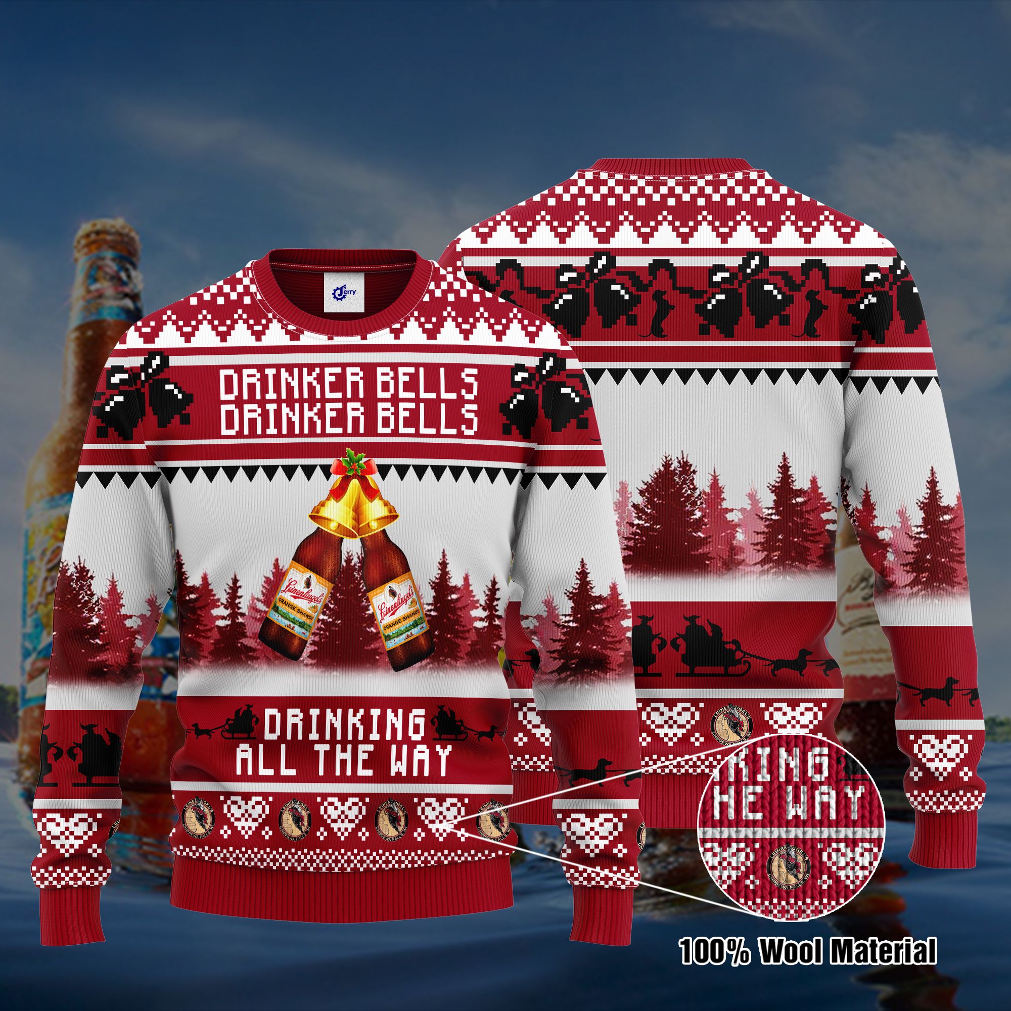Leinenkugels Drinker Bells Drinker Bells Drinking All The Way Ugly Christmas Sweater, Hoodie, Zip Hoodie, Bomber Jacket