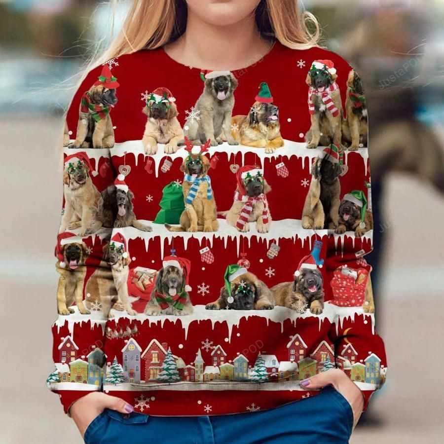 Leonberger Snow Christmas Ugly Christmas Sweater, Perfect Holiday Gift