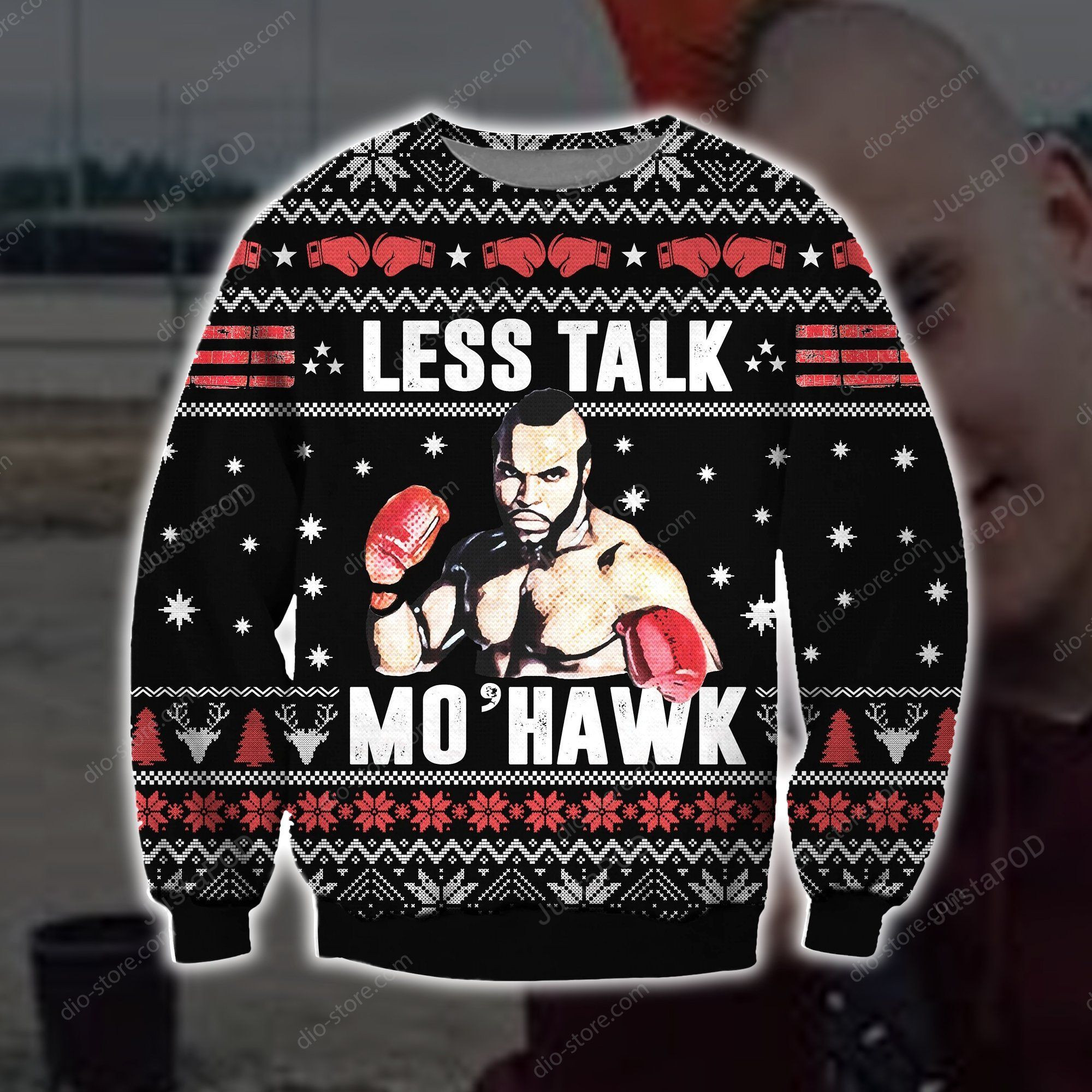 Less Talk More Mohawk Knitting Pattern For Unisex Ugly Christmas Sweater,