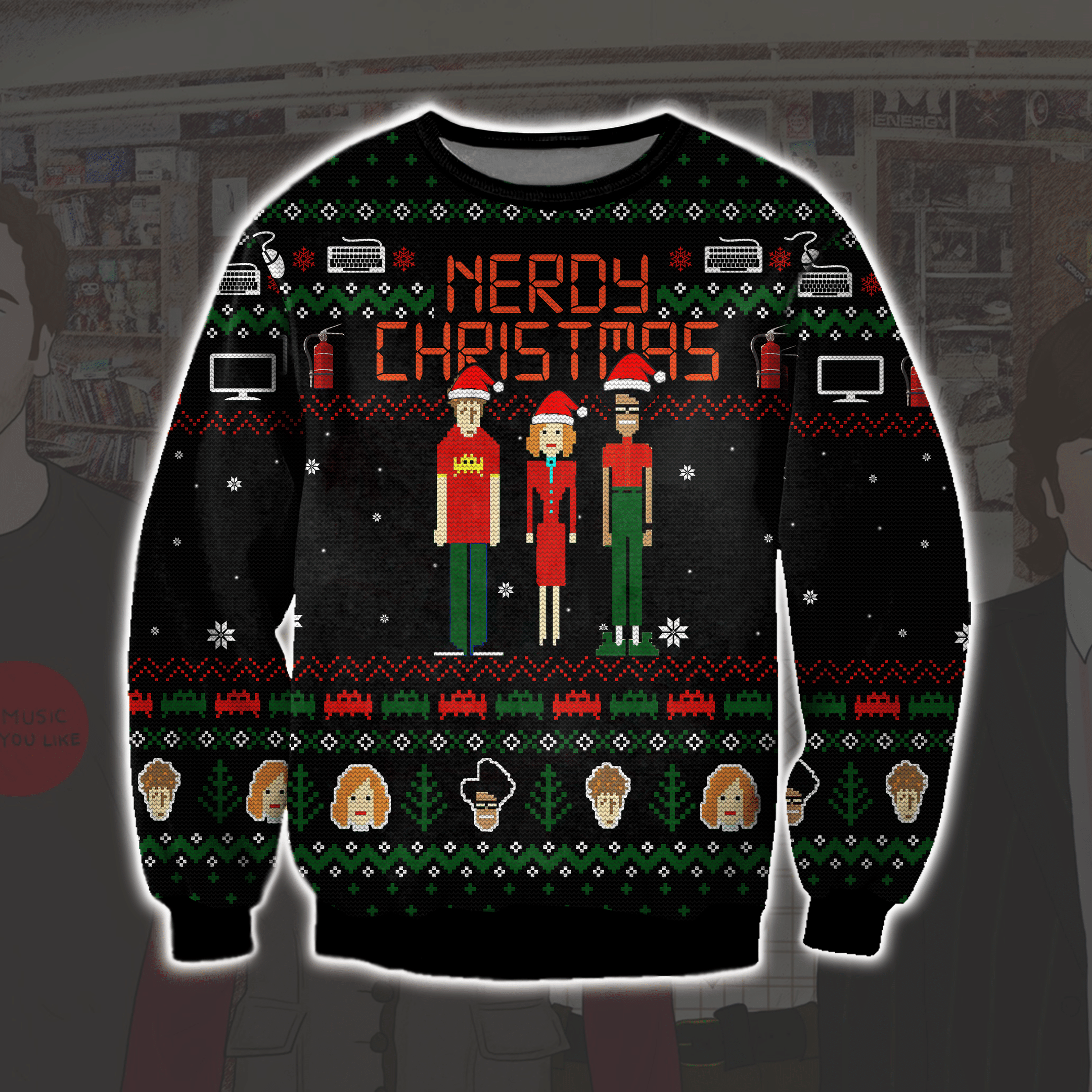Let It Crowd 3D Print Ugly Christmas Sweater