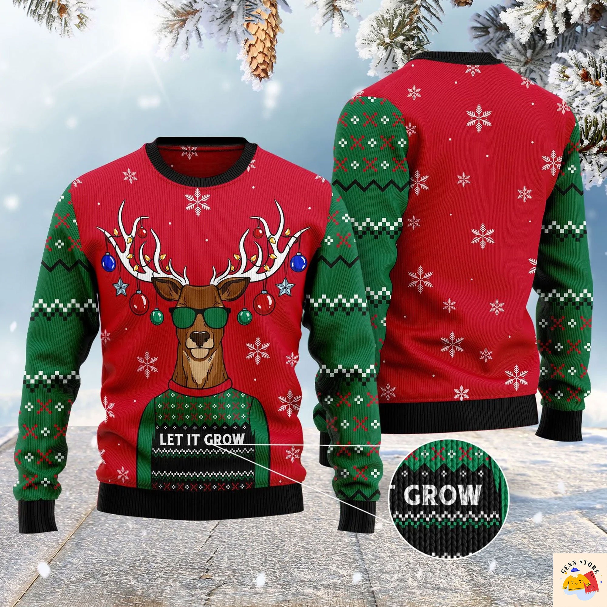 Let It Glow Ugly Christmas Sweater