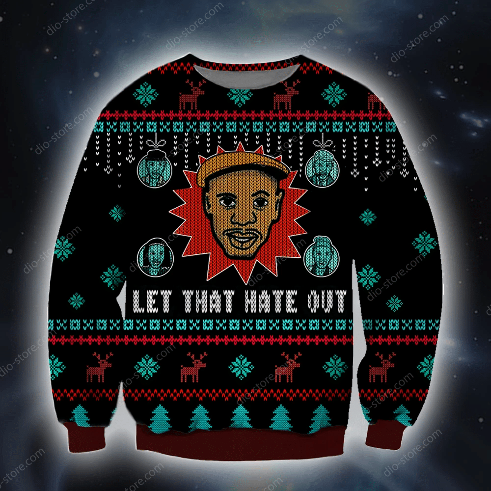 Let That Hate Out Knitting Pattern 3D Print Ugly Christmas Sweater