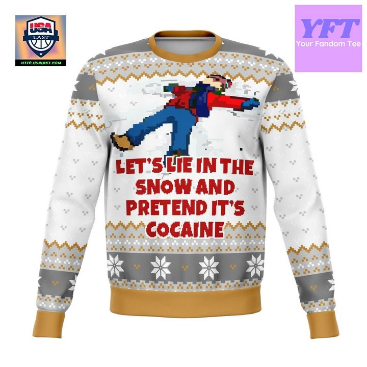 Lets Lie In The Snow And Pretend Dank Design 3d Ugly Christmas Sweater