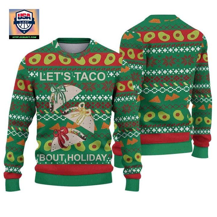 Lets Taco Bout Holiday Ugly Sweater Feliz Navidad Latin