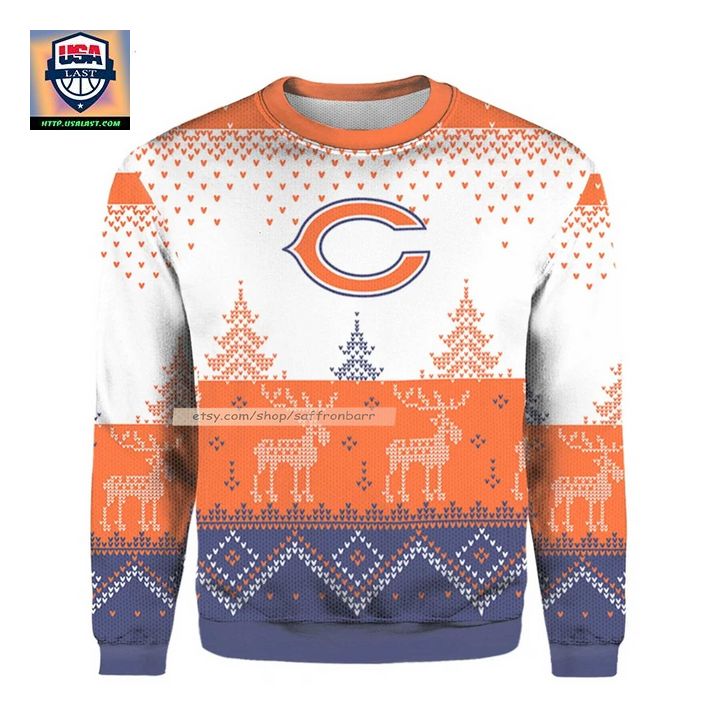 Letter C Orange Christmas Believe Ugly 3D Sweater