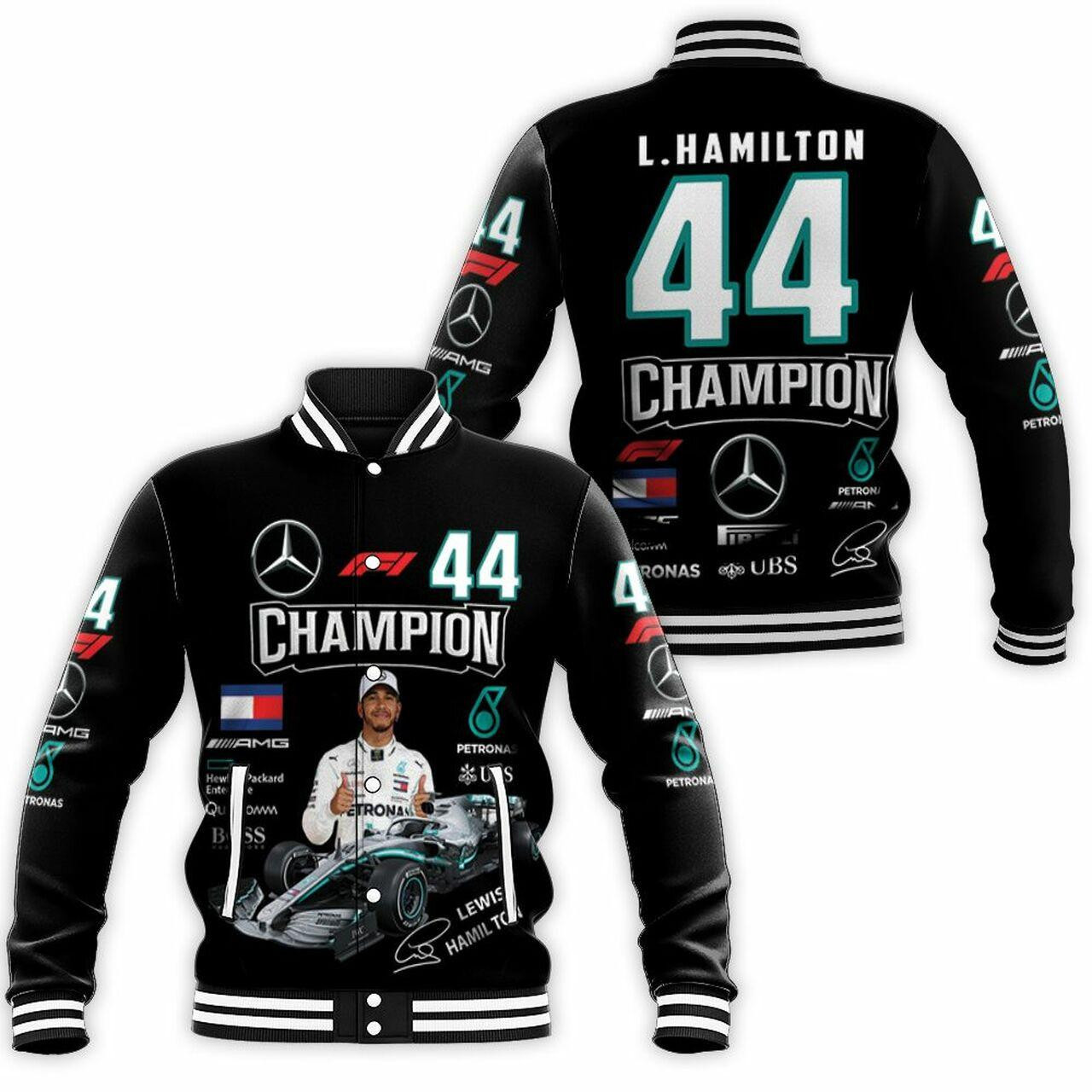 Lewis Hamilton Champion Mercedes Fashion Baseball Jacket for Men & Women | Racing Fan Gift