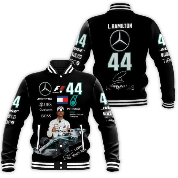 Lewis Hamilton Mercedes Fashion Baseball Jacket for Men & Women | Racing Fan Gift