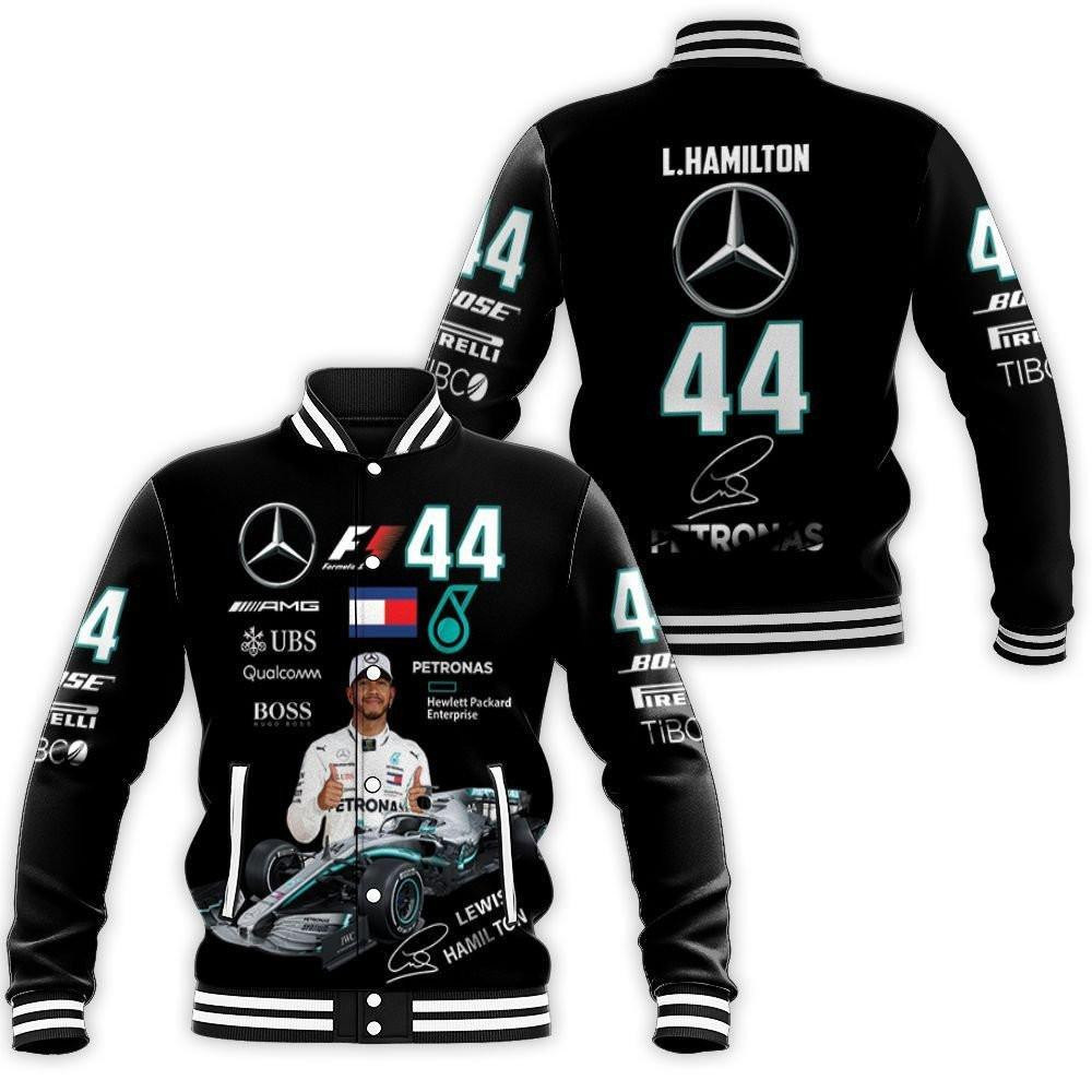 Lewis Hamilton Mercedes Fashion Baseball Jacket for Men & Women | Racing Fan Gift