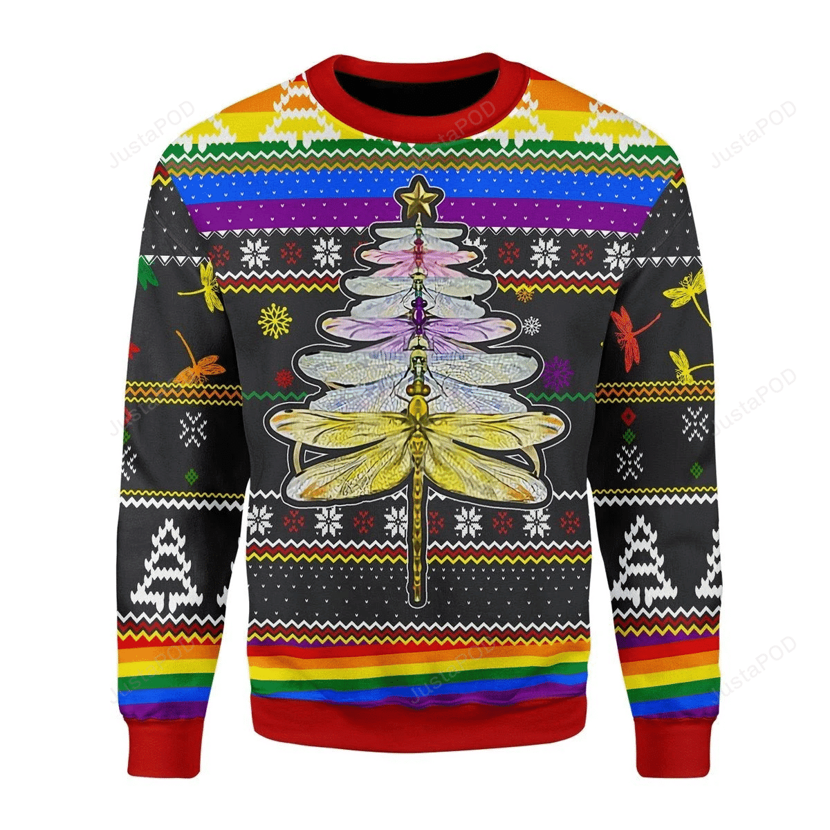 Lgbt Dragonfly Ugly Christmas Sweater, Perfect Holiday Gift