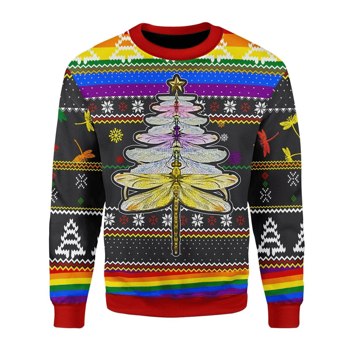 LGBT Dragonfly Ugly Christmas Sweater, Perfect Holiday Gift