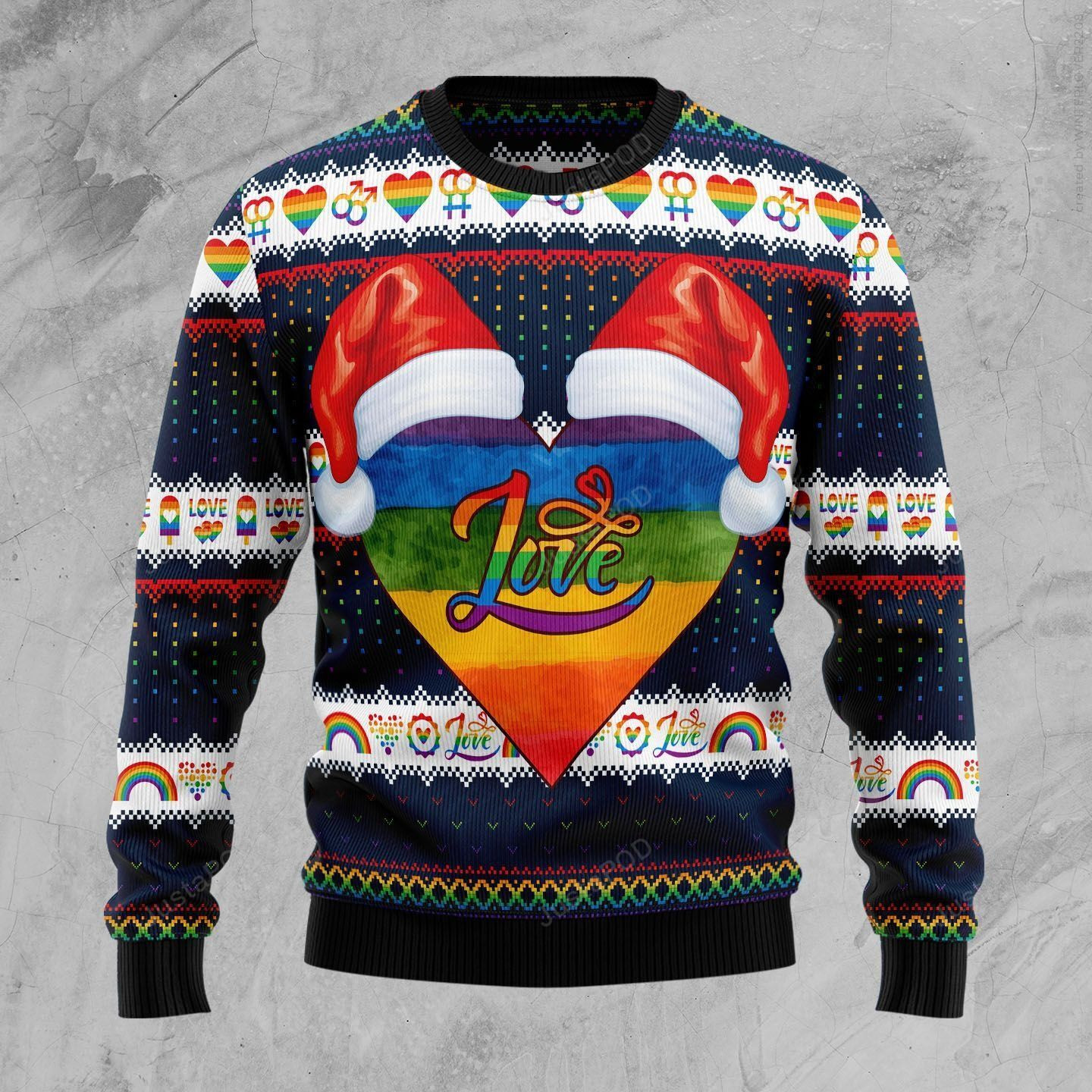 Lgbt Heart Ugly Christmas Sweater, Perfect Holiday Gift