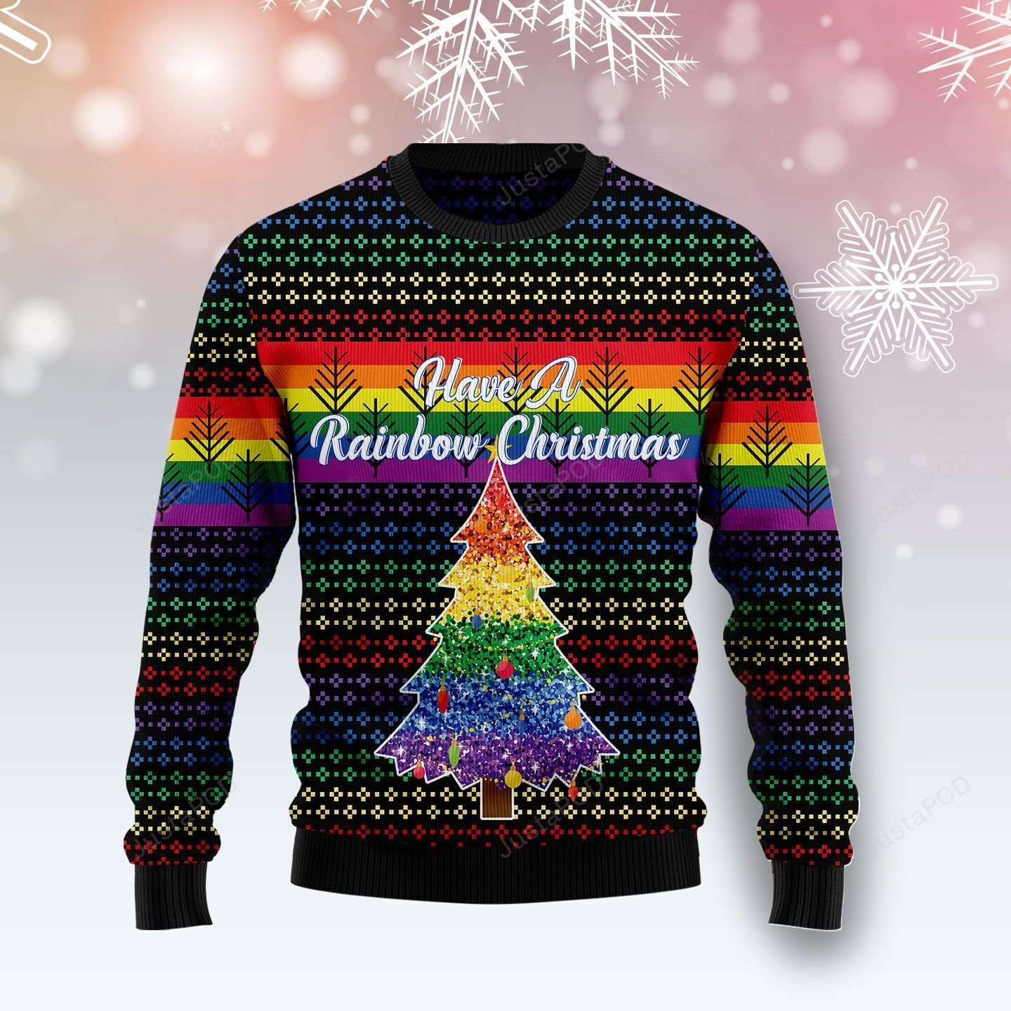 Lgbt Rainbow Ugly Christmas Sweater, Perfect Holiday Gift