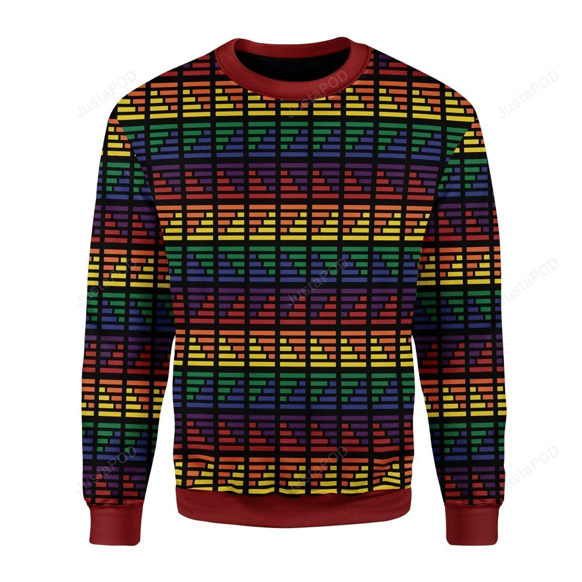 Lgbtq+ Flag Stripes Ugly Christmas Sweater, Perfect Holiday Gift