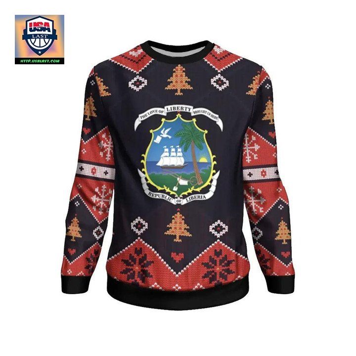 Liberia Christmas Sweater Santa Claus Ho Ho Ho Bn1810