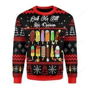 Lick Me Till Ice Cream Ugly Christmas Sweater, Perfect Holiday Gift