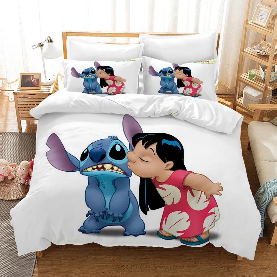 Lilo & Stitch Duvet Cover Quilt Cover Pillowcase Bedding Set Bed Linen Home Bedroom Decor