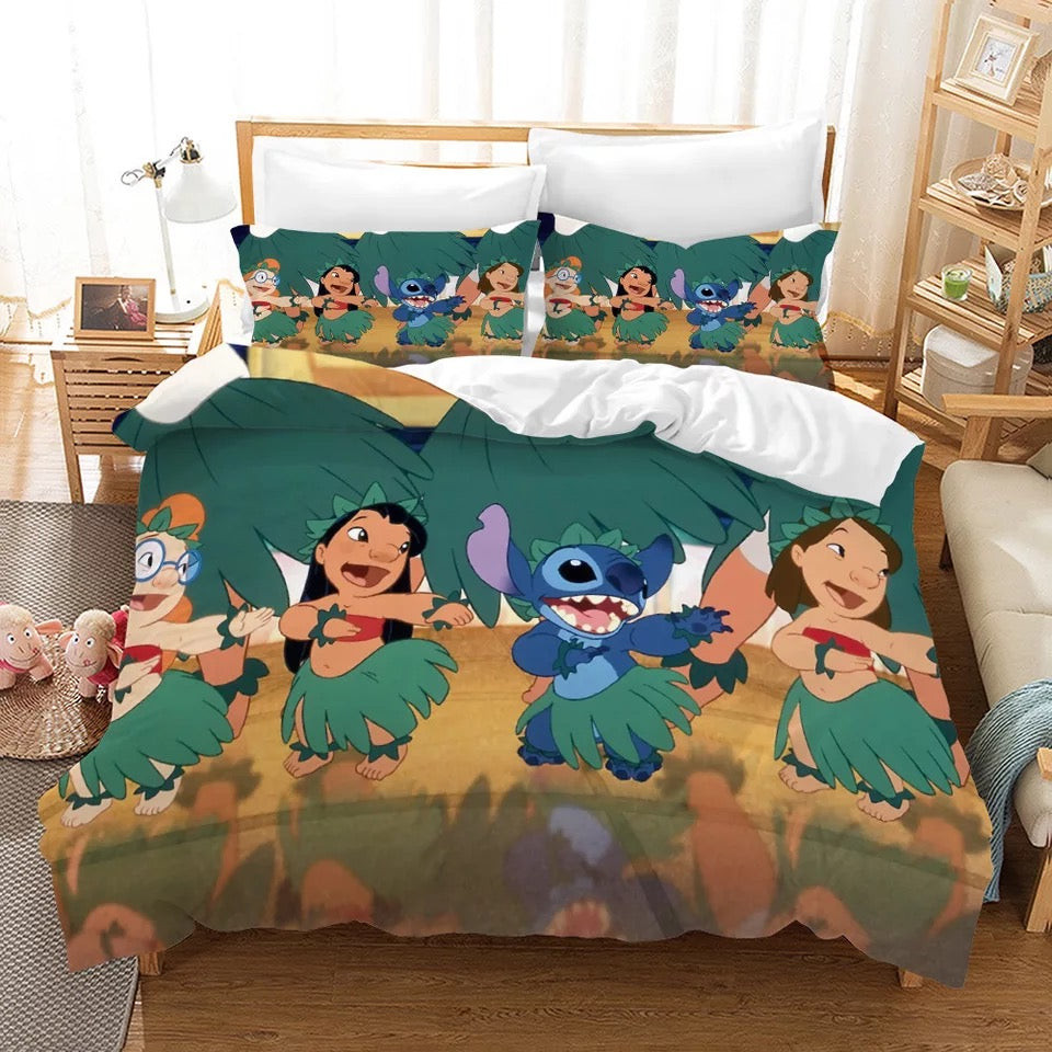 Lilo & Stitch Duvet Cover Quilt Cover Pillowcase Bedding Set Bed Linen Home Bedroom Decor