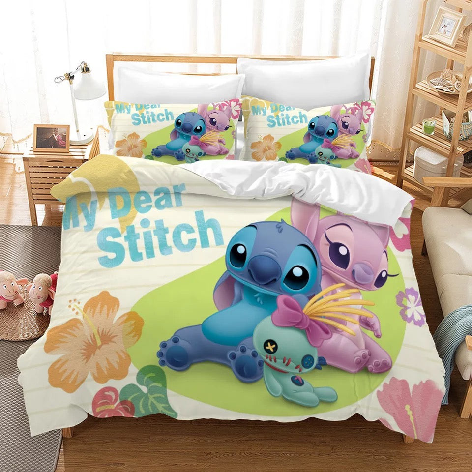 Lilo & Stitch Duvet Cover Quilt Cover Pillowcase Bedding Set Bed Linen Home Bedroom Decor