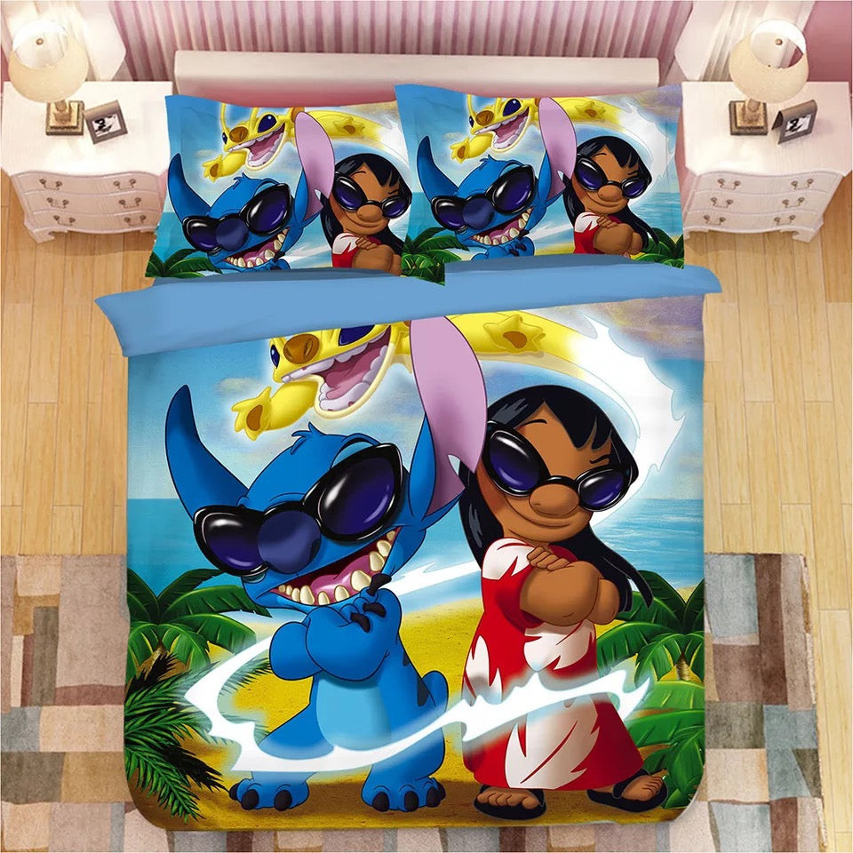 Lilo & Stitch Duvet Cover Quilt Cover Pillowcase Bedding Set Bed Linen Home Bedroom Decor