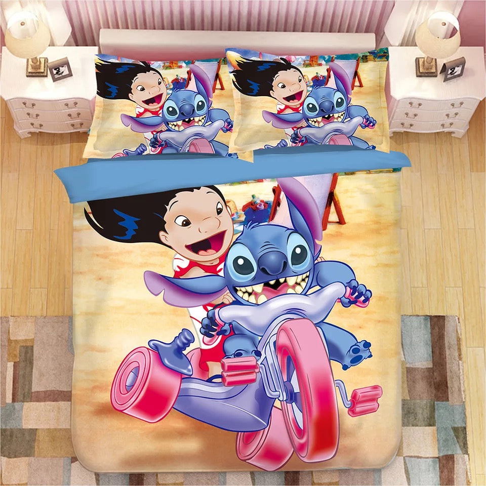 Lilo & Stitch Duvet Cover Quilt Cover Pillowcase Bedding Set Bed Linen Home Bedroom Decor