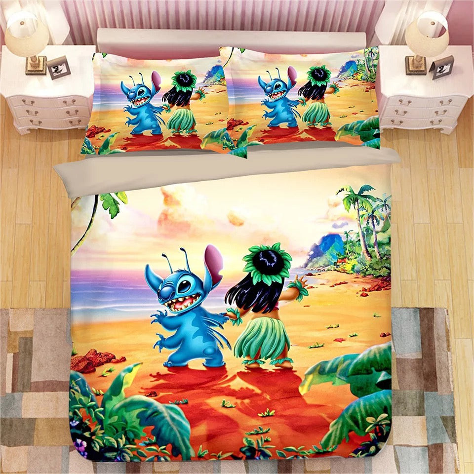 Lilo & Stitch Duvet Cover Quilt Cover Pillowcase Bedding Set Bed Linen Home Bedroom Decor