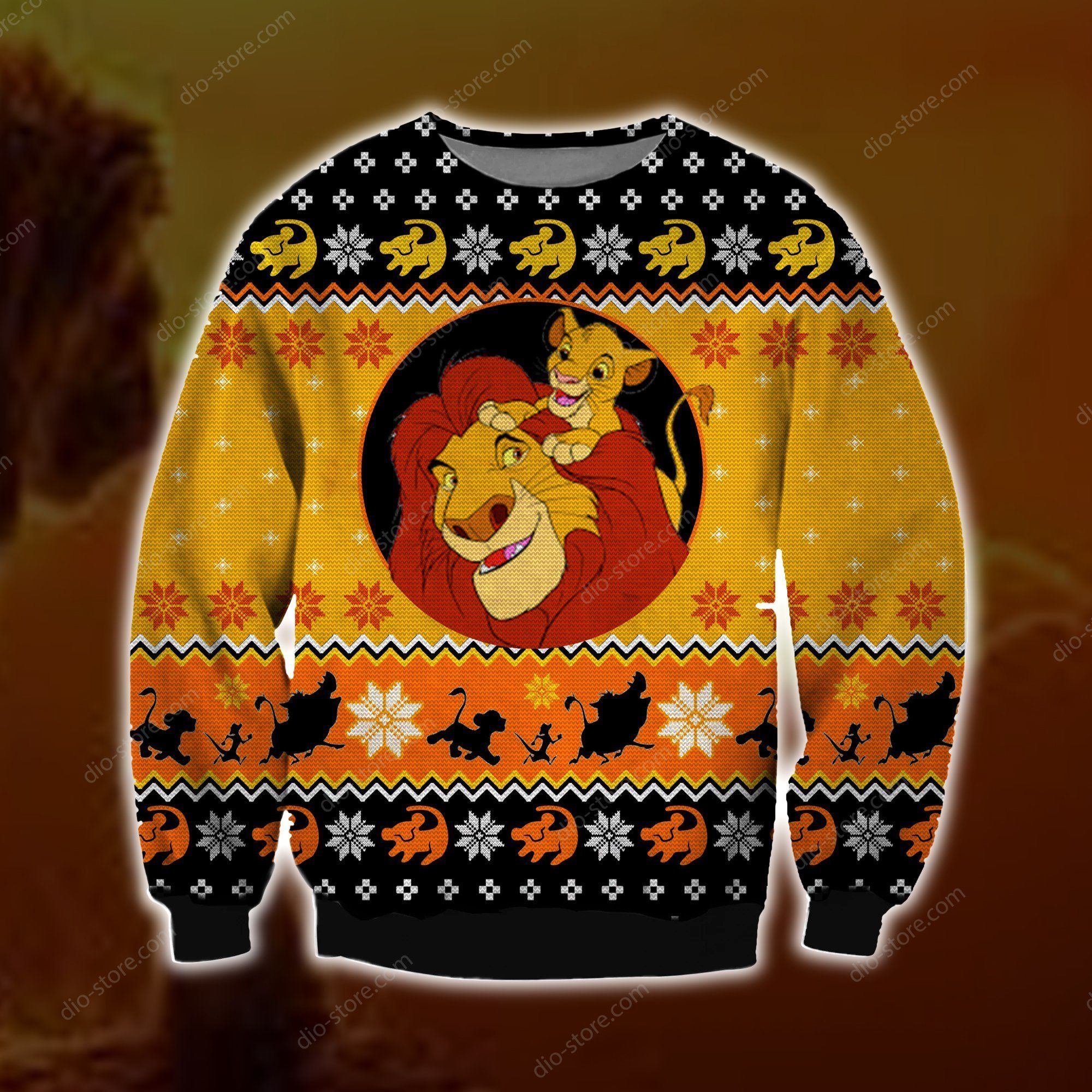 Lion King Knitting Pattern 3D Print Ugly Christmas Sweater