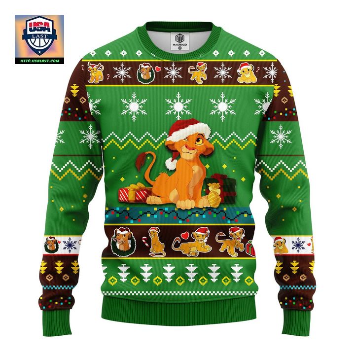 Lion King Simba Ugly Christmas Sweater Green 1 Amazing Gift Idea Thanksgiving Gift