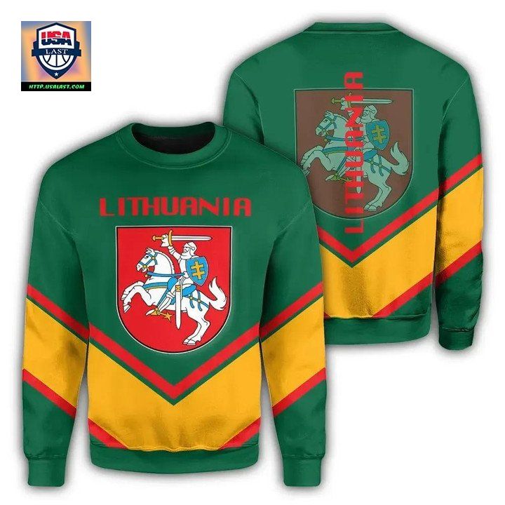 Lithuania Coat Of Arms Sweater Lucian Style Jw5