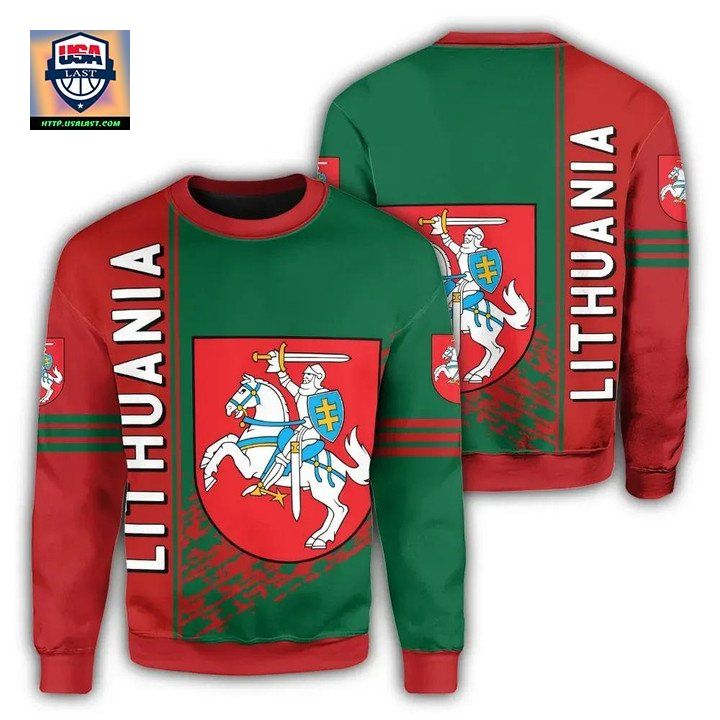 Lithuania Coat Of Arms Sweater Quarter Style J7