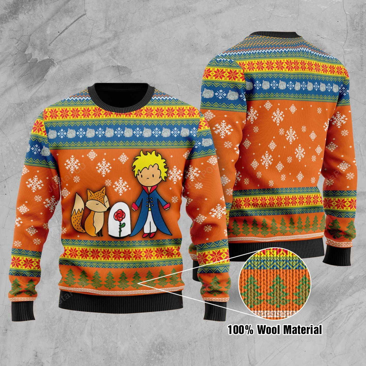 Little Prince And Fox Ugly Christmas Sweater, Perfect Holiday Gift
