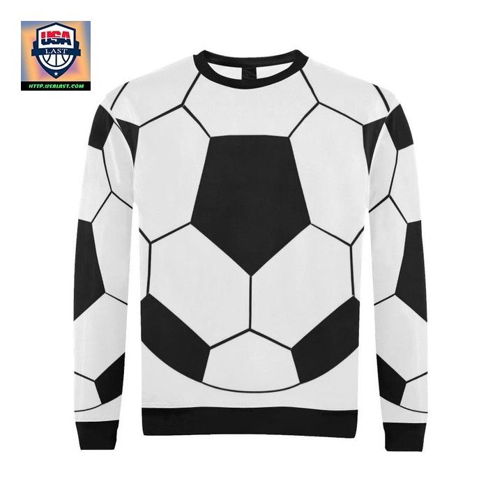 Liu Soccer Ball Pattern All Over Print Crewneck Sweater For Men