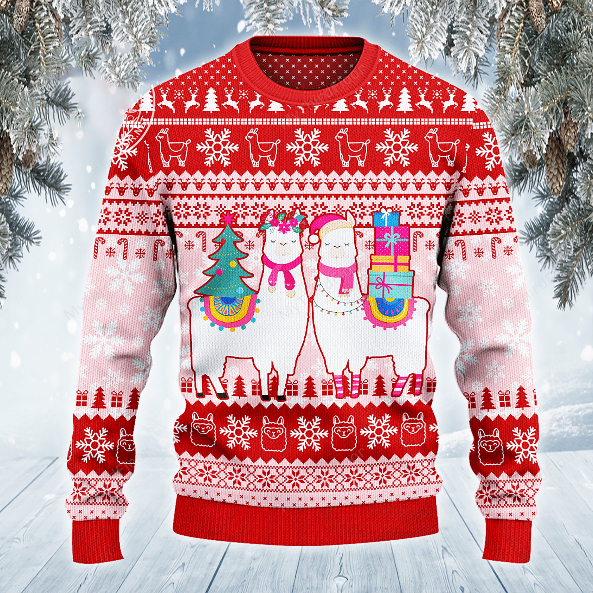 Llama Lovers Christmas Gift Ugly Christmas Sweater