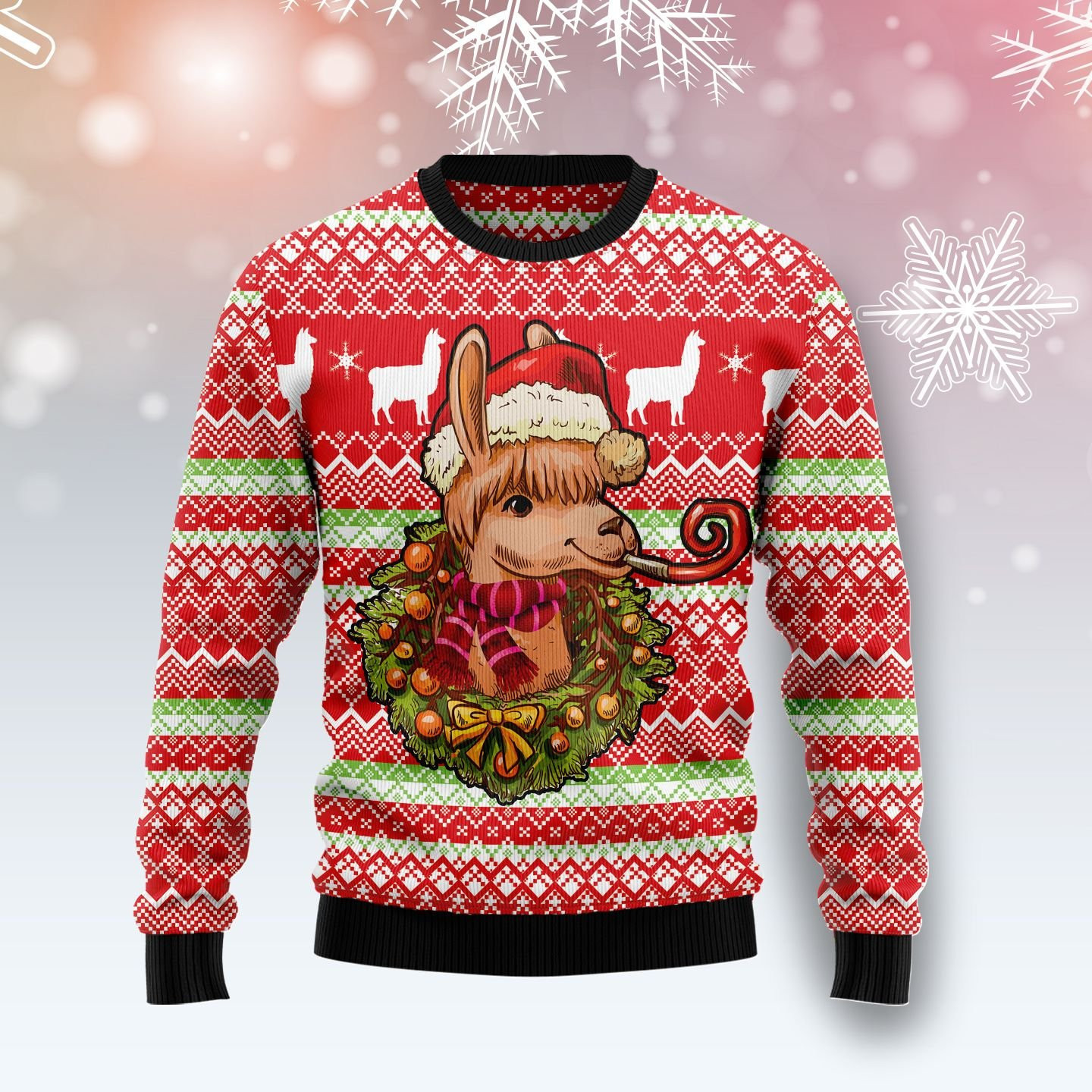 Llama Loves Ugly Christmas Sweater, Perfect Holiday Gift