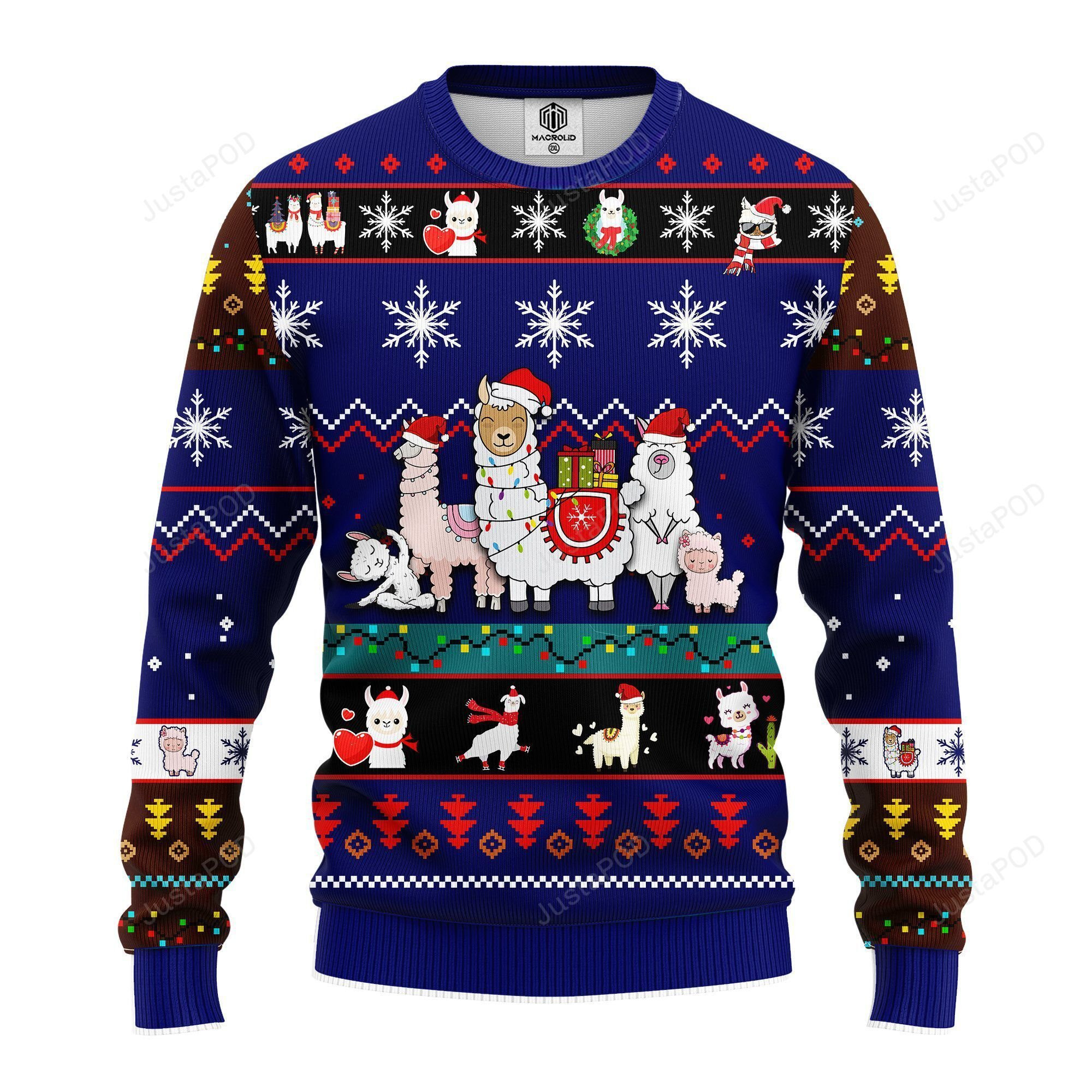 Llama Noel Mc Ugly Christmas Blue, Ugly Christmas Sweater, Perfect Holiday Gift