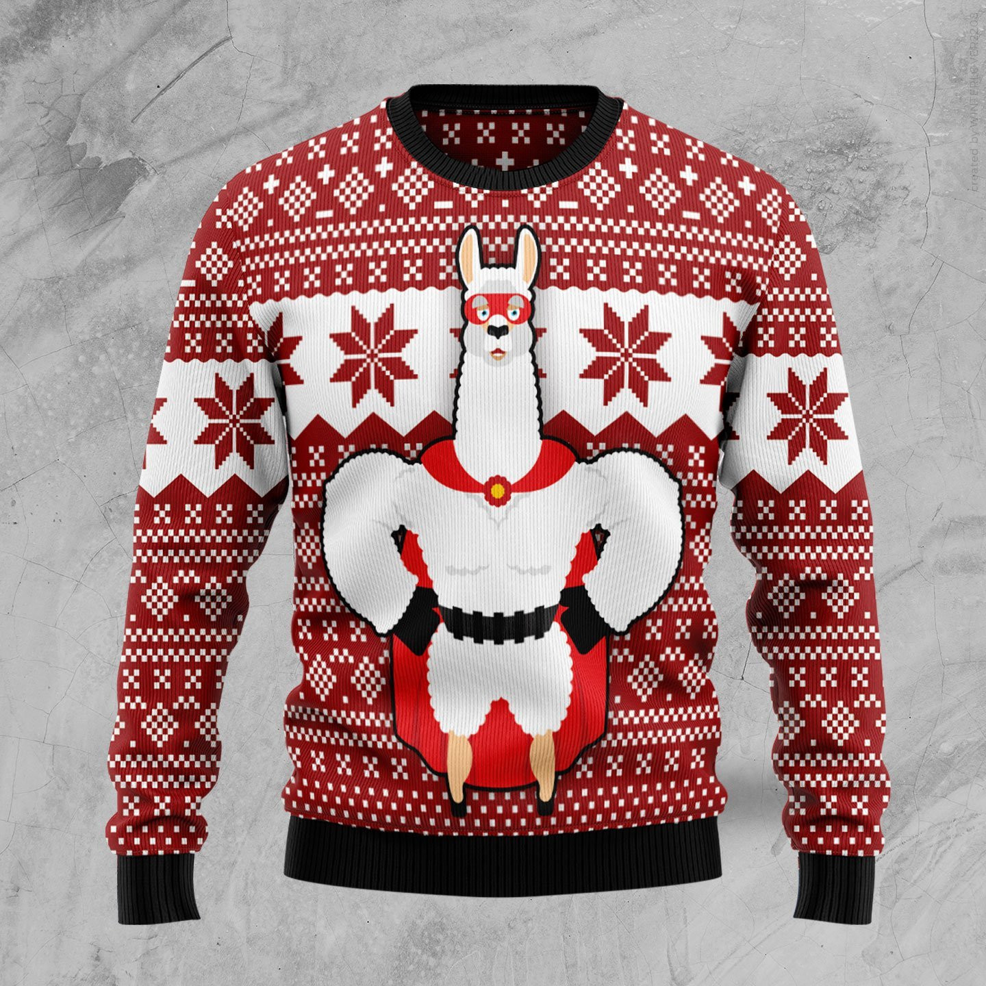Llama Superhero Ugly Christmas Sweater, Perfect Holiday Gift