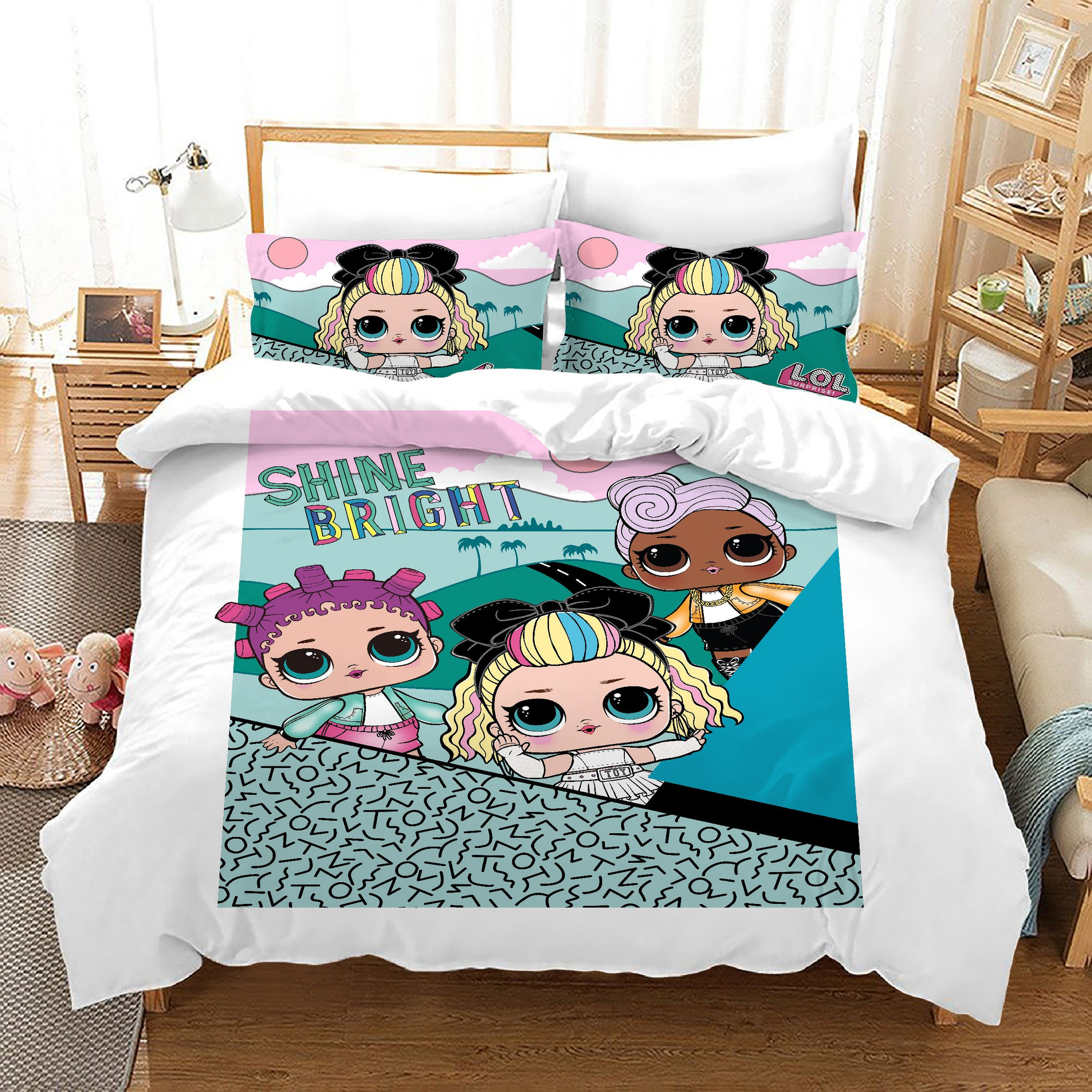 Lol Surprise! Duvet Cover Quilt Cover Pillowcase Bedding Set Bed Linen Home Bedroom Decor