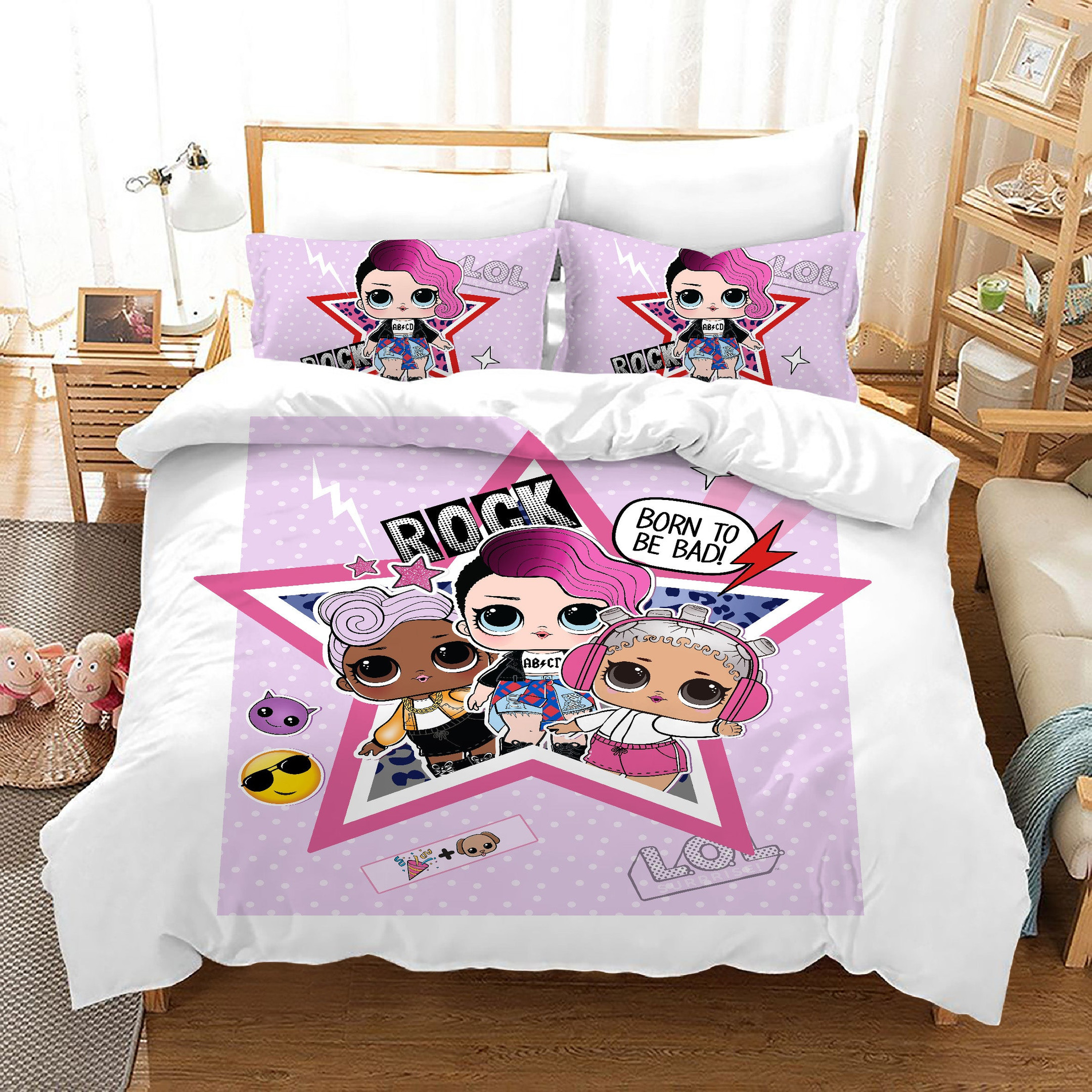 Lol Surprise! Duvet Cover Quilt Cover Pillowcase Bedding Set Bed Linen Home Bedroom Decor