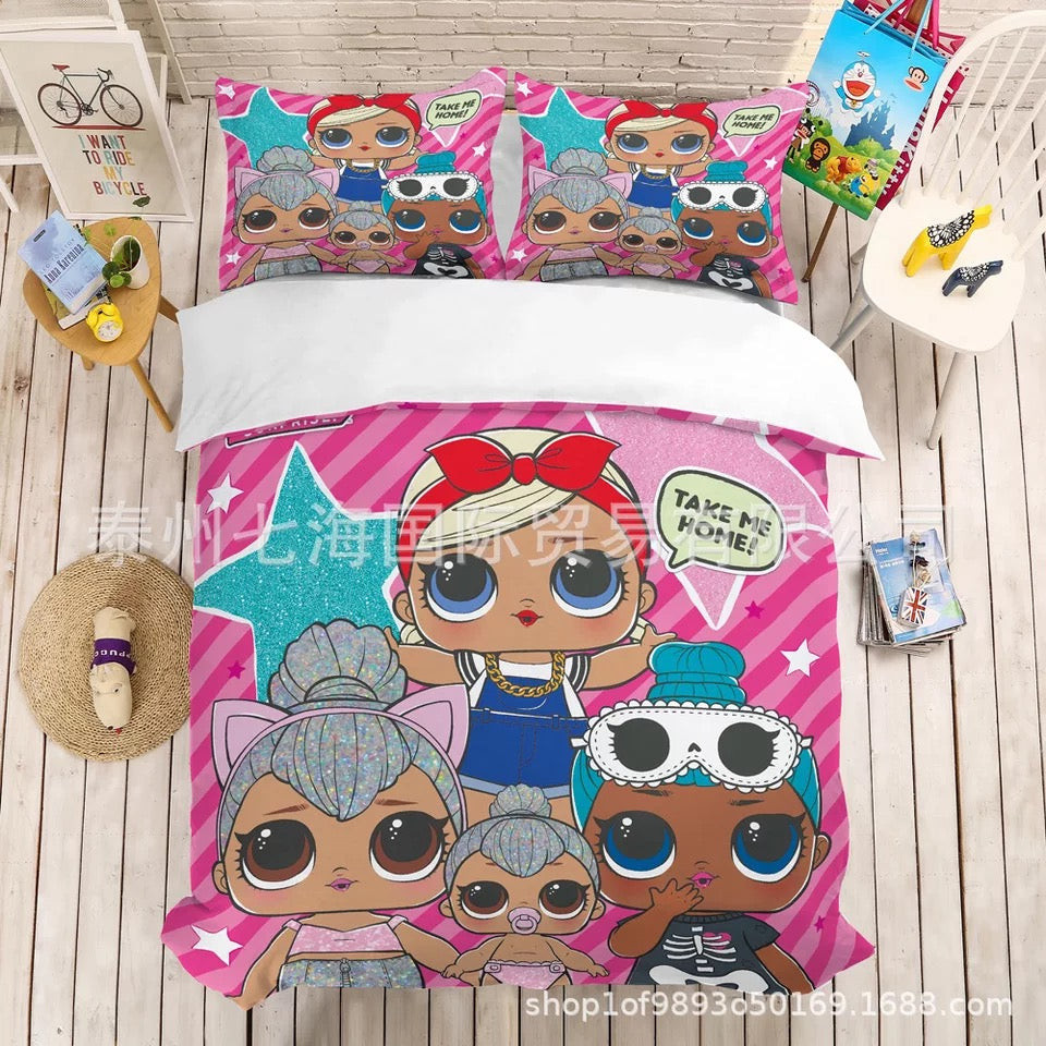 Lol Surprise! Duvet Cover Quilt Cover Pillowcase Bedding Set Bed Linen Home Bedroom Decor