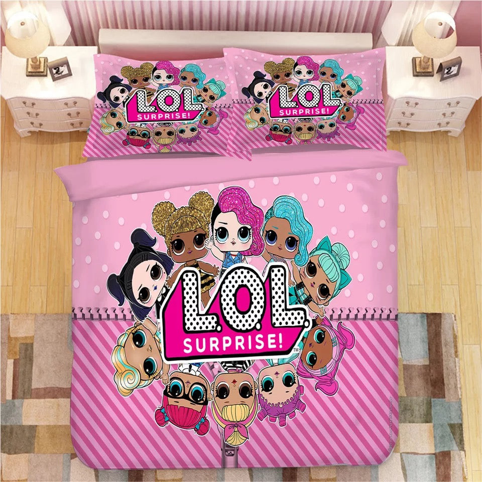 Lol Surprise! Duvet Cover Quilt Cover Pillowcase Bedding Set Bed Linen Home Bedroom Decor