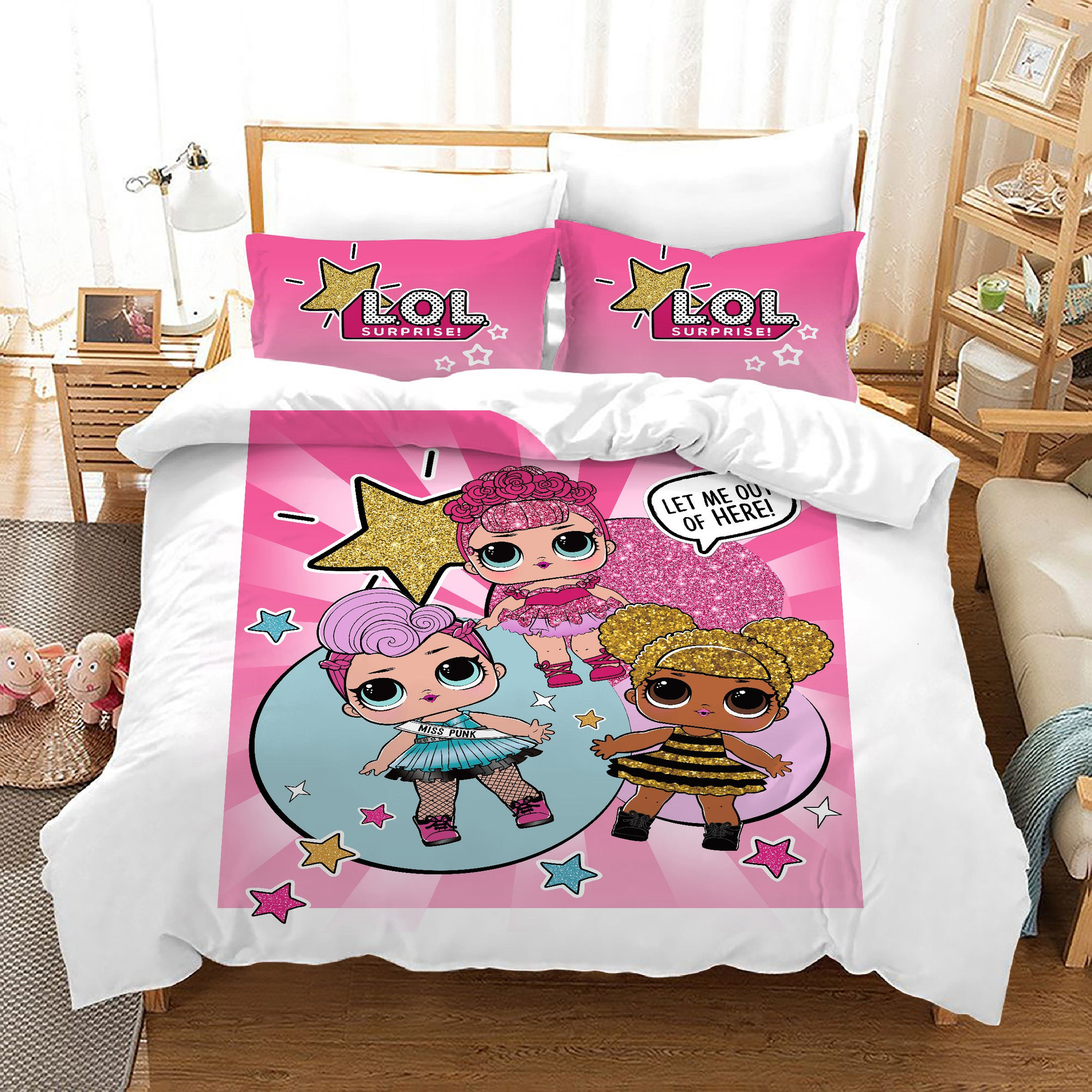 Lol Surprise! Duvet Cover Quilt Cover Pillowcase Bedding Set Bed Linen Home Bedroom Decor