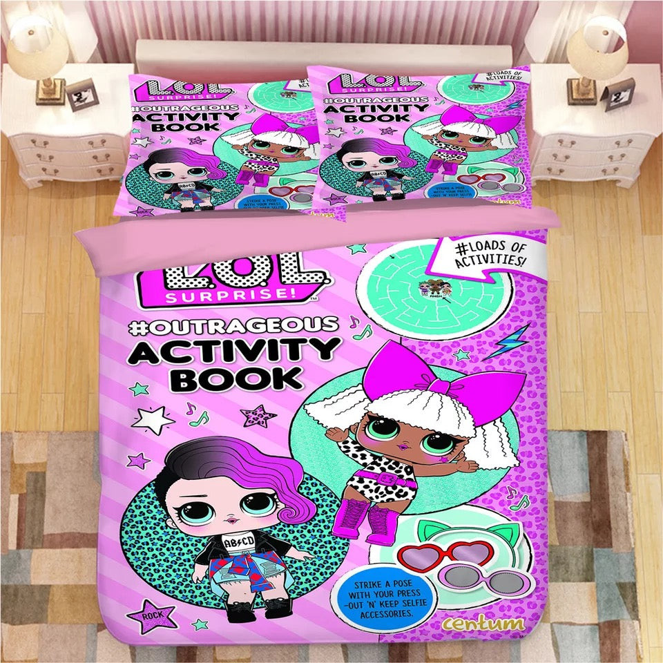 Lol Surprise! Duvet Cover Quilt Cover Pillowcase Bedding Set Bed Linen Home Bedroom Decor
