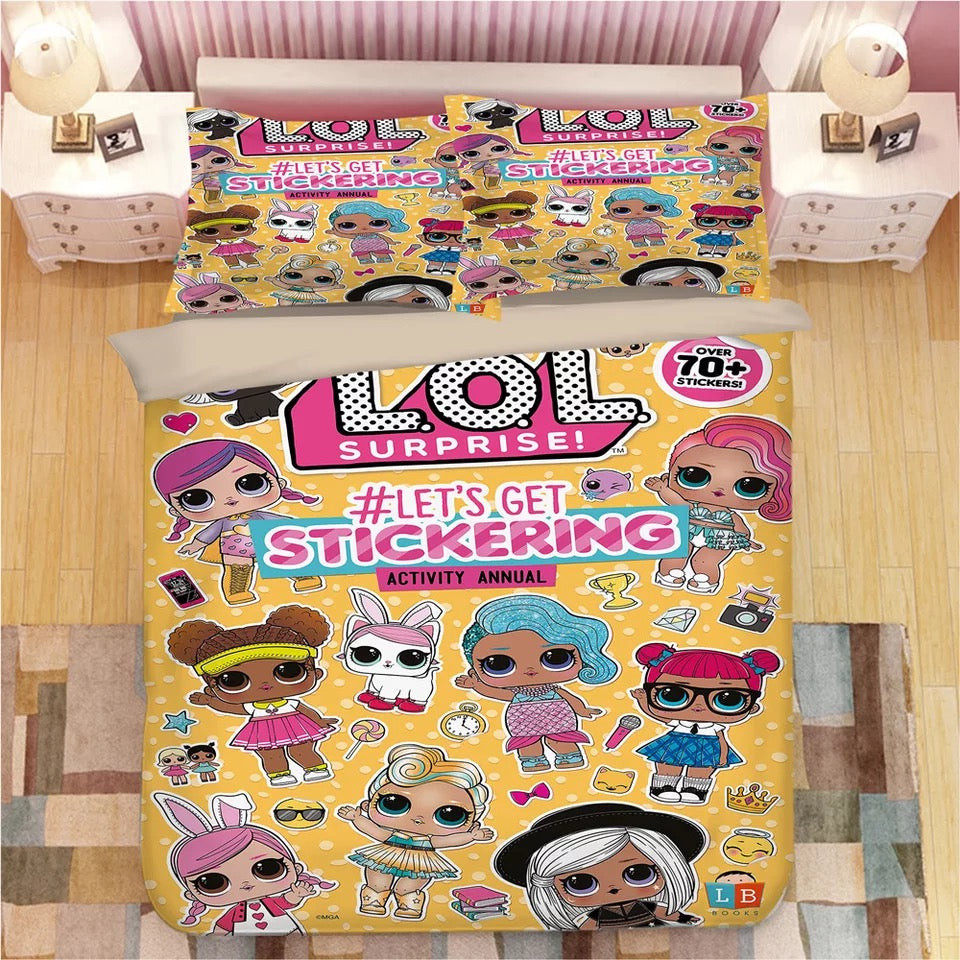 Lol Surprise! Duvet Cover Quilt Cover Pillowcase Bedding Set Bed Linen Home Bedroom Decor