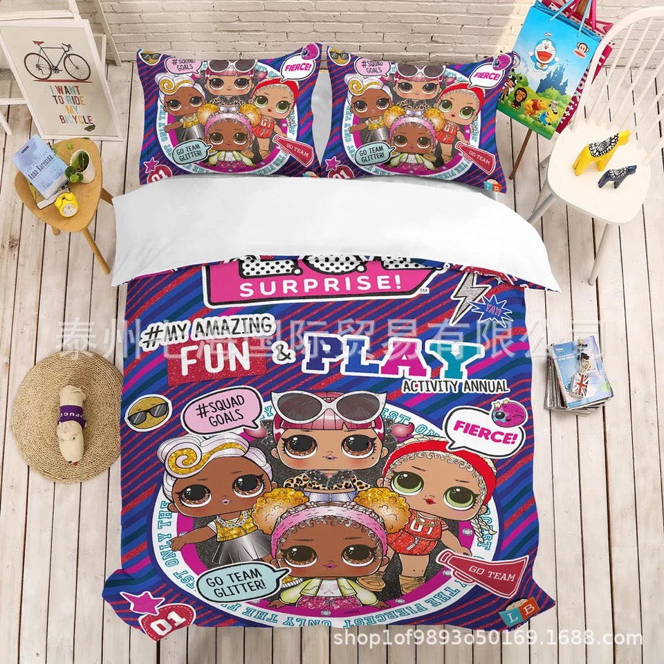 Lol Surprise! Duvet Cover Quilt Cover Pillowcase Bedding Set Bed Linen Home Bedroom Decor