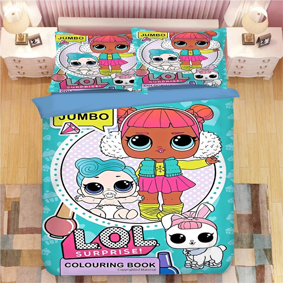 Lol Surprise! Duvet Cover Quilt Cover Pillowcase Bedding Set Bed Linen Home Bedroom Decor