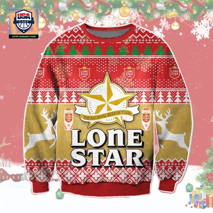 Lone Star Texas Light Beer Ugly Christmas Sweater
