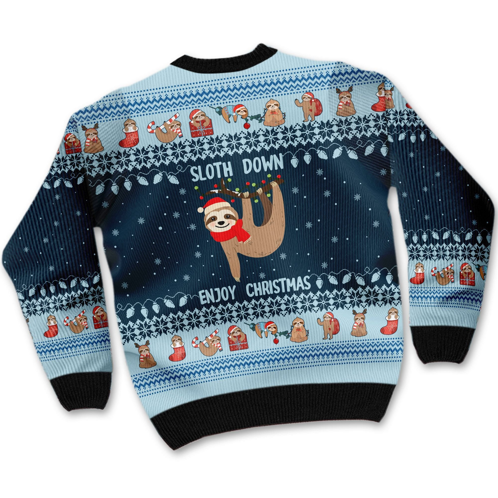 Lonely Sloth Down Enjoy Christmas Noel Pattern For Animal Lovers Unique Gifts Ugly Christmas Sweater, Perfect Holiday Gift - Image 5