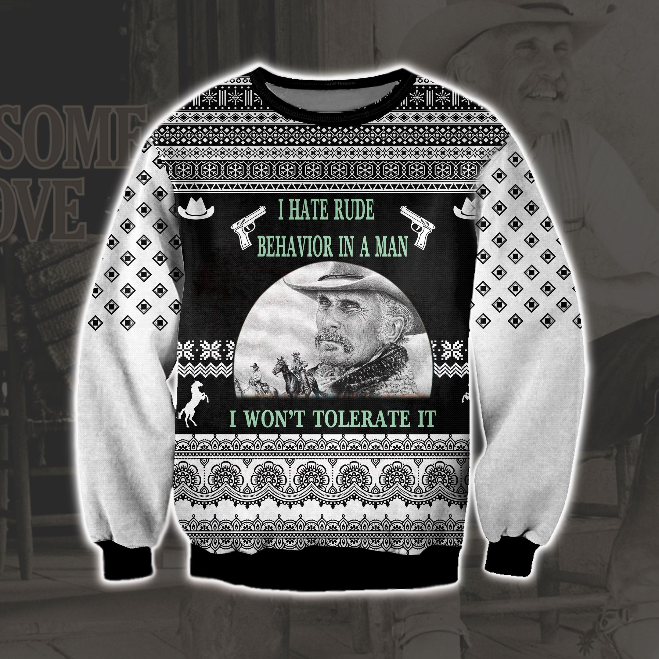 Lonesome Dove 3D Print Ugly Christmas Sweater