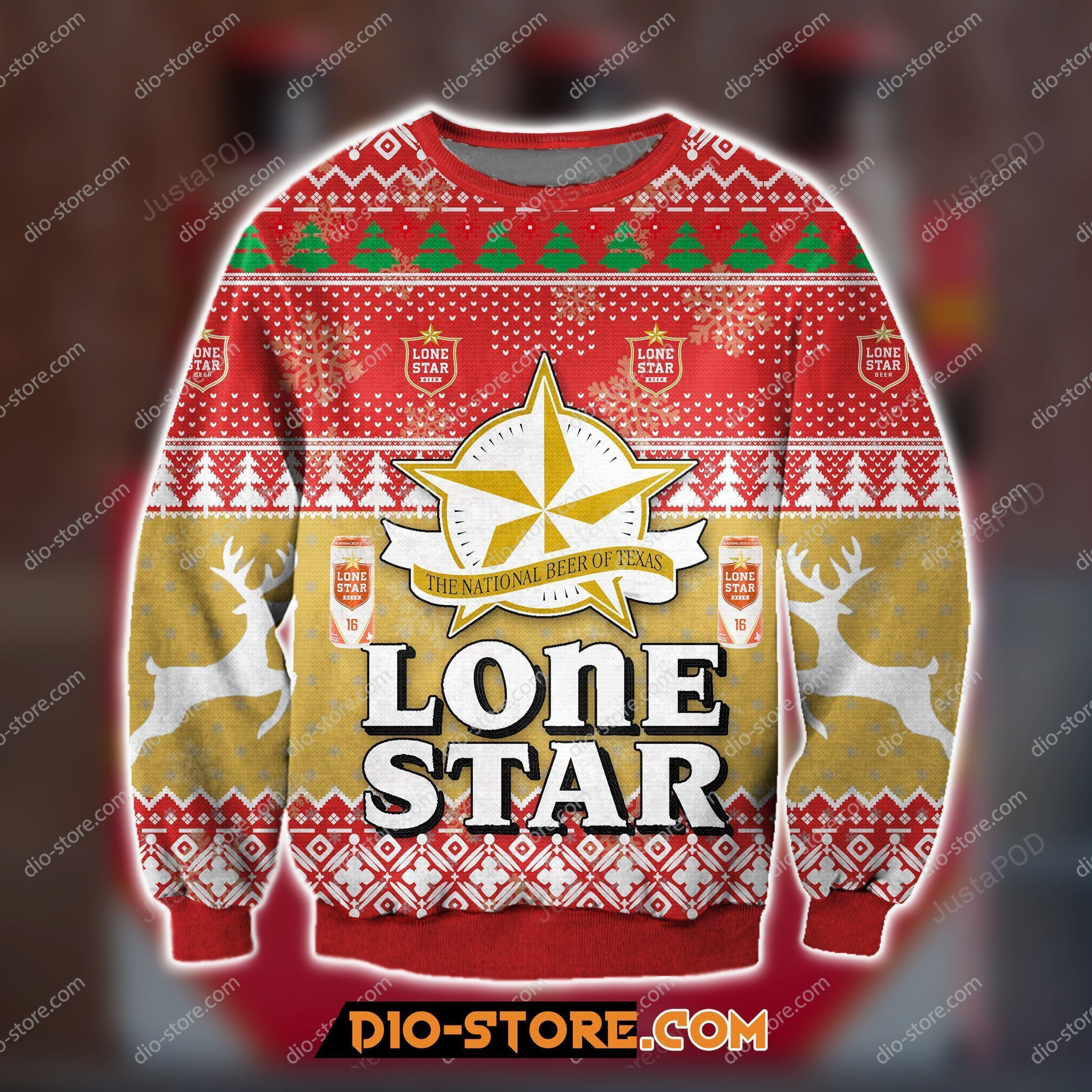 Lonestar Beer Knitting Pattern Ugly Christmas Sweater, Perfect Holiday Gift